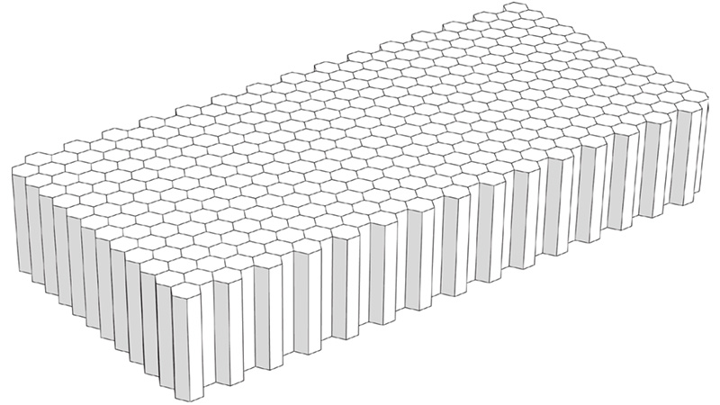 1/4 Cell 10x12x .750 Aluminum Honeycomb Grid Core 